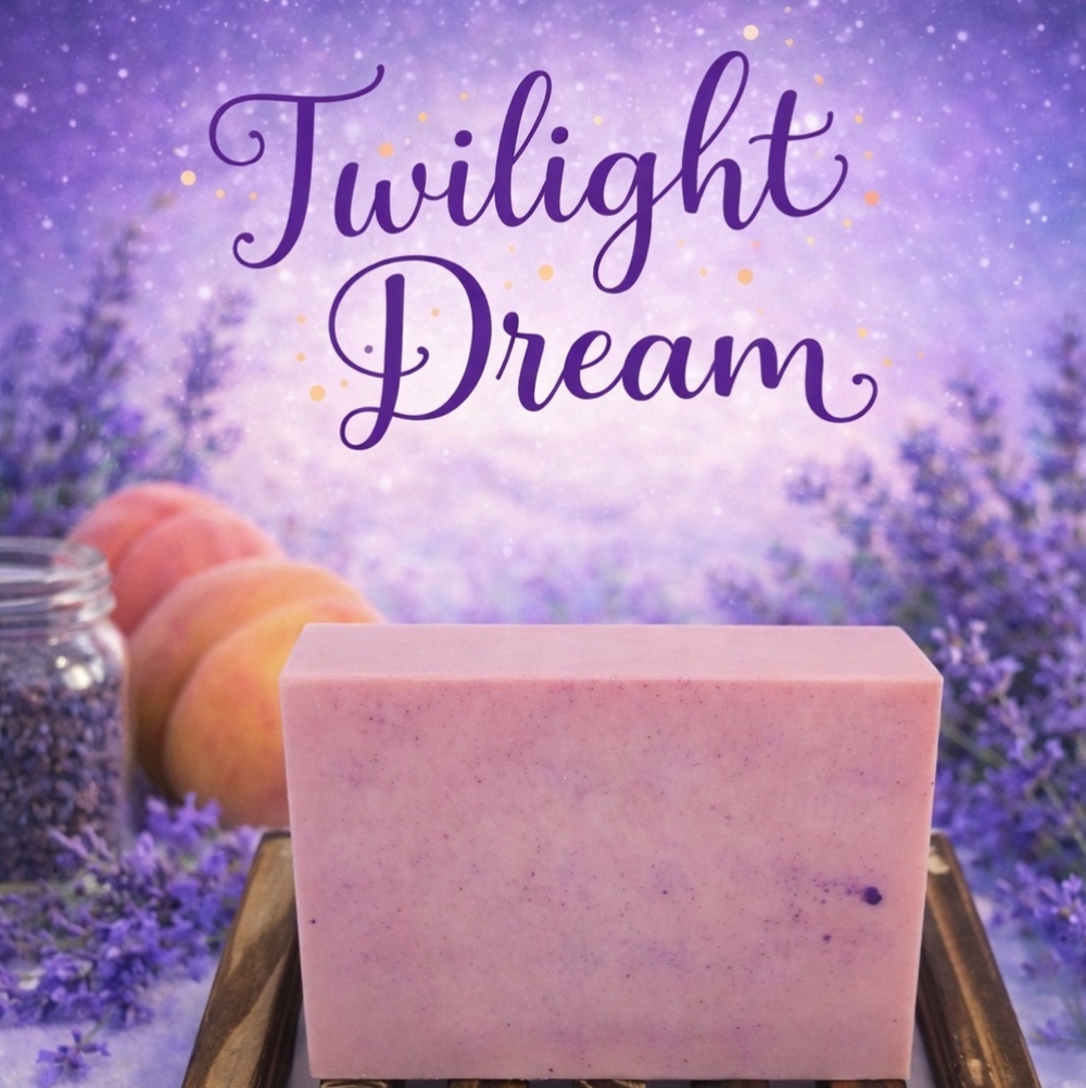 Hand Crafted Twilight Dream- Lavender Peach Shea Butter Soap 1- 4oz Bar